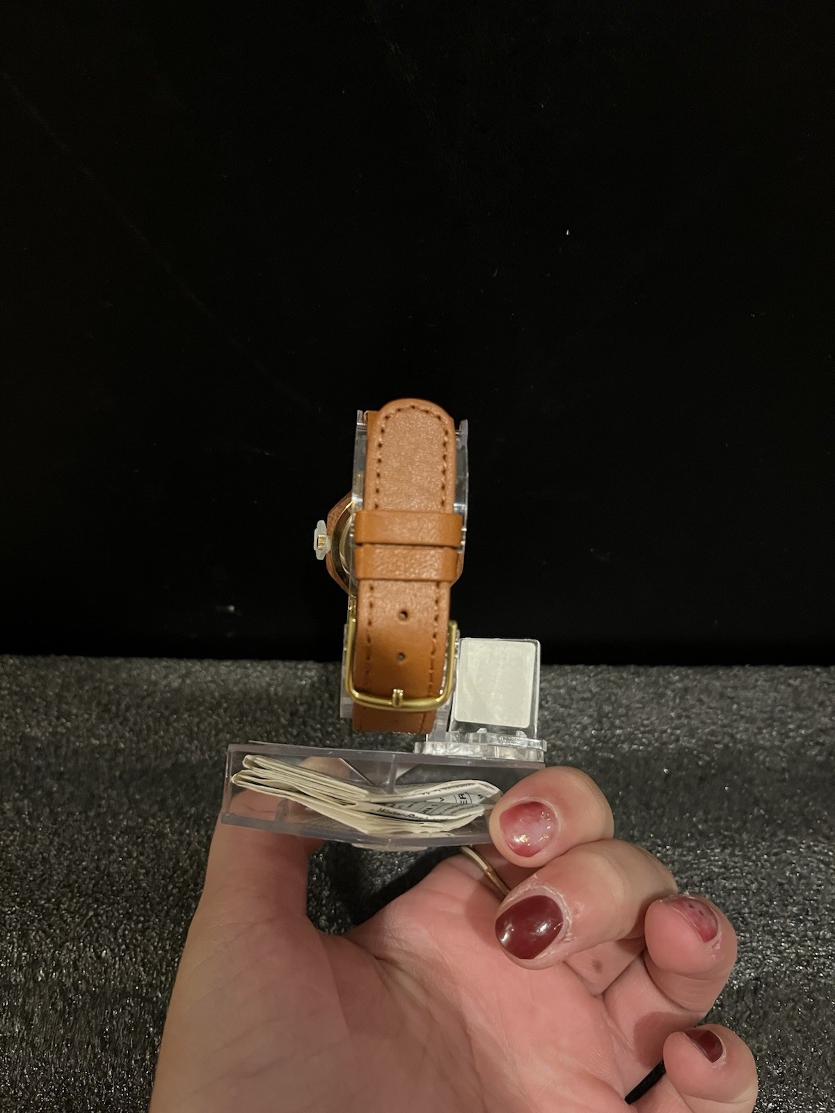 Timex Disney Pocahontas Women’s Quartz Analog Wood Case Brown Leather Strap Box