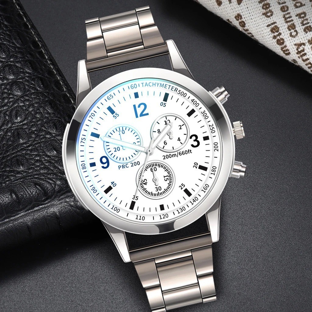 1/2PCS Men Business Watches Fashion Men’s Steel Band Quartz Watch with