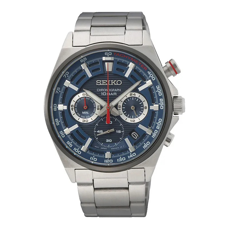 Seiko Chronograph SSB407P1 Essentials Blue Dial Stainless Steel Strap