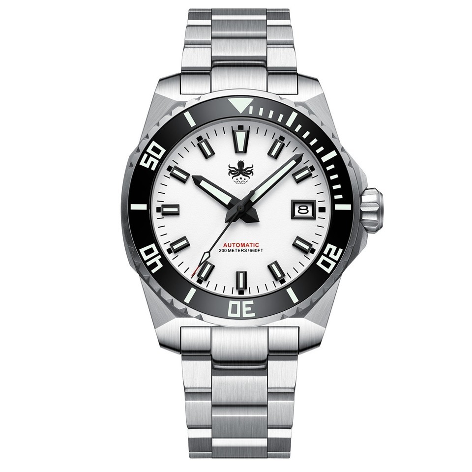 PHOIBOS Leviathan PY050E Diver White Steel 200m Men’s Watch