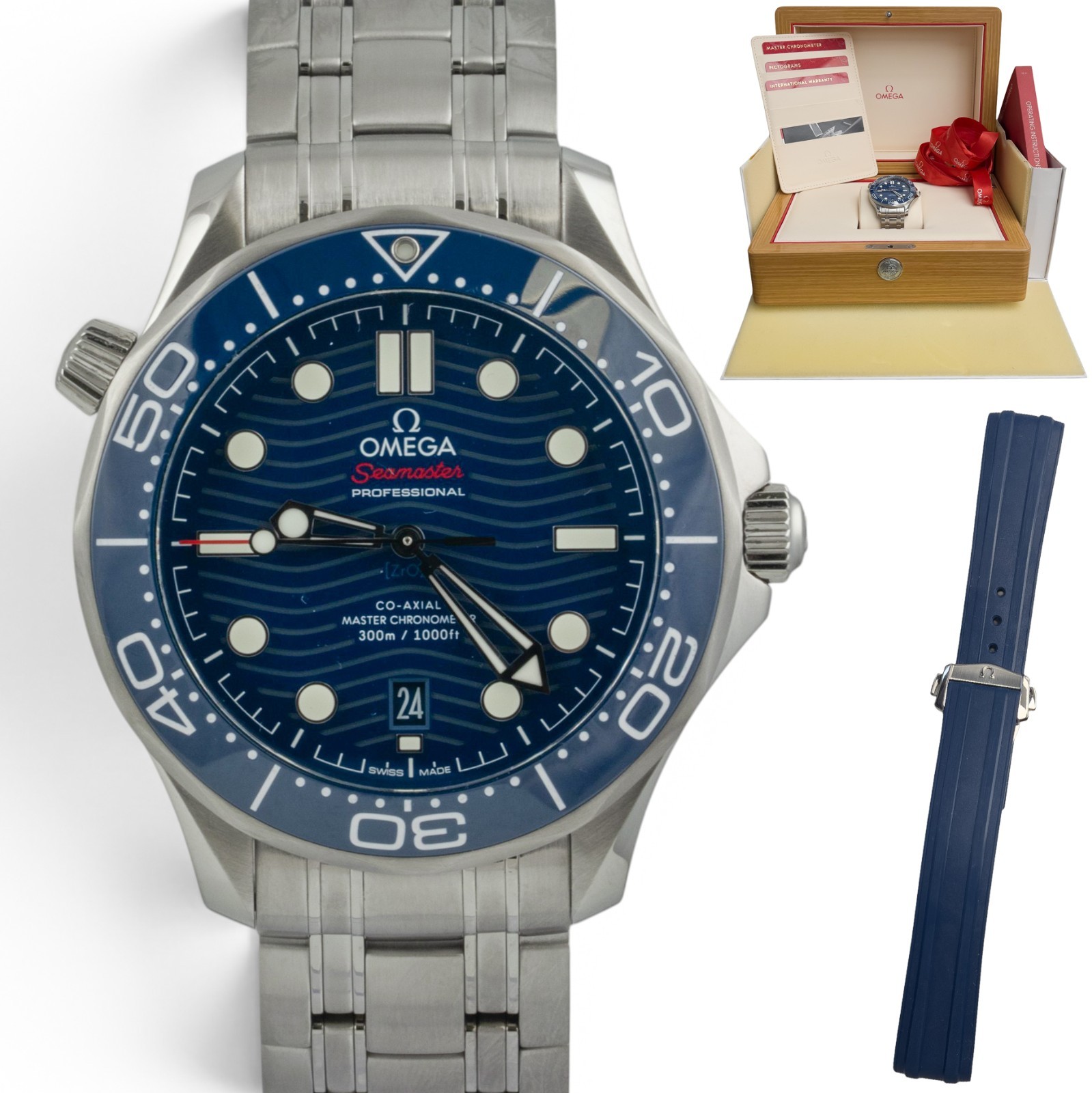 Omega Seamaster Diver 210.30.42.20.03.001 Steel Blue Co-Axial 42mm BOX + PAPERS