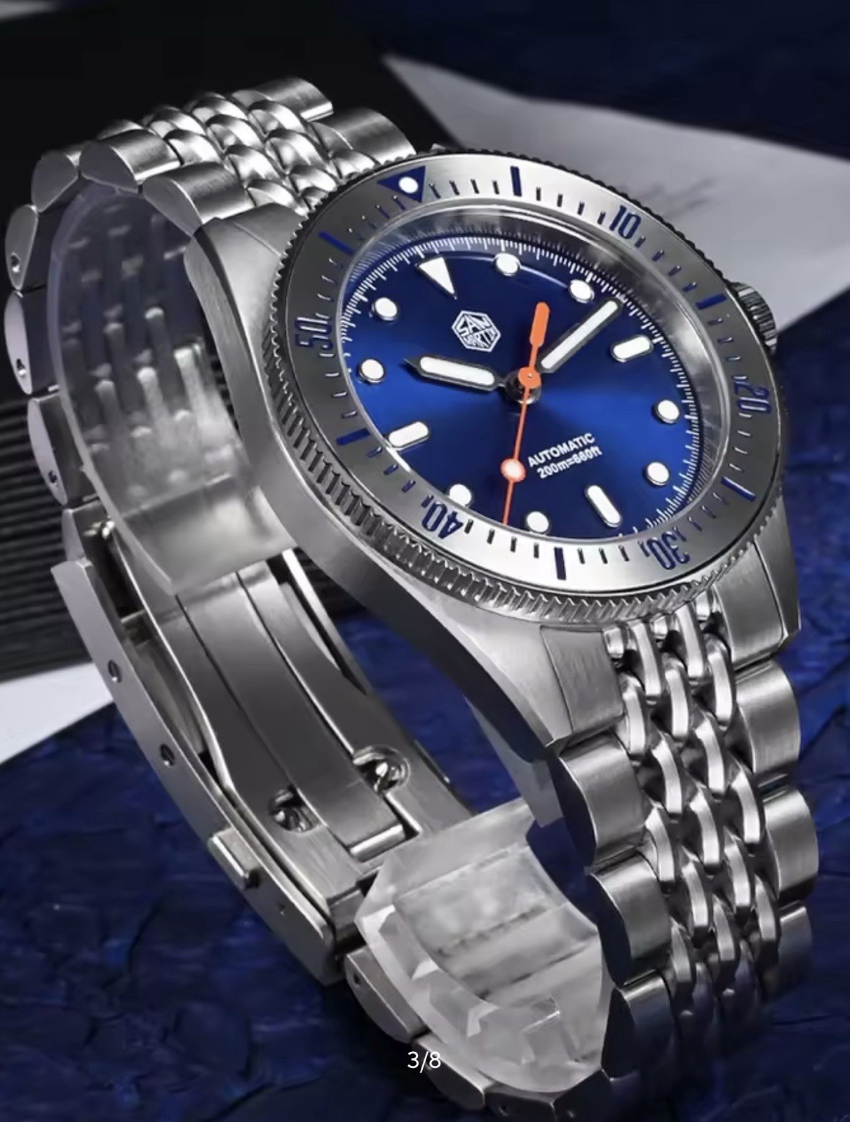 San Martin Automatic 38.8mm 20ATM Sapphire Seiko NH35 Automatic Blue