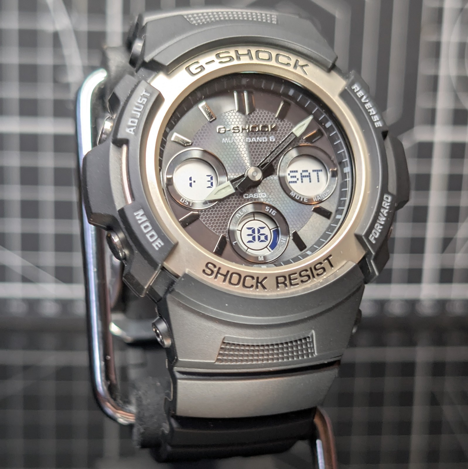 Casio G-Shock AWG-M100 Tough Solar Multiband Black Grey Gold AWG-M100SF-1A6