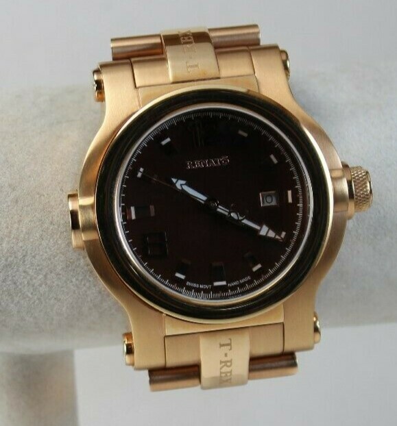 Men’s Renato T-Rex Watch, Swiss RONDA 515, Brown Dial in Rose Case and Band   