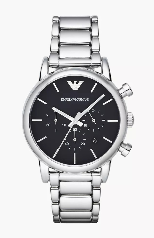 EMPORIO ARMANI $325 Men’s Chronograph Stainless Steel Watch 41mm NEW AR1853
