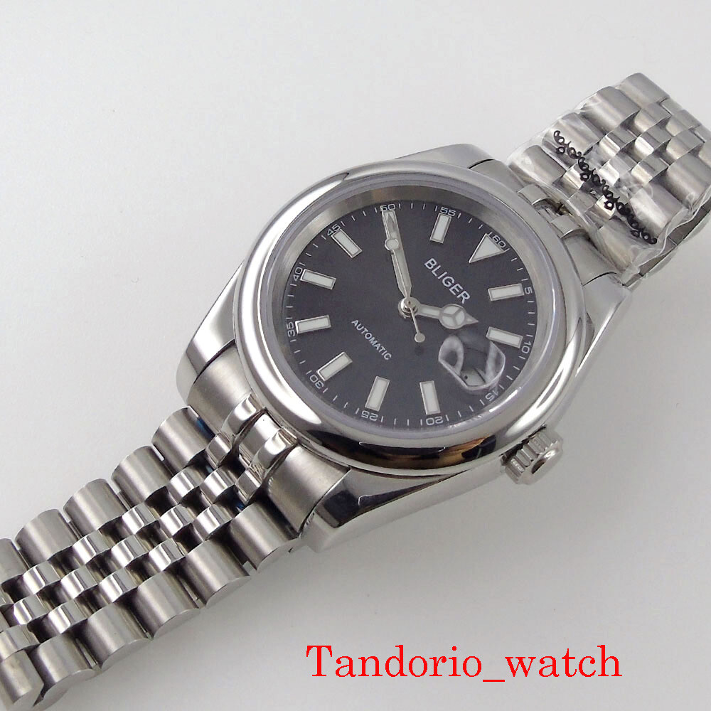 36mm/39mm Bliger NH35A PT5000 Automatic Men Watch Sapphire Glass Black Dial Date
