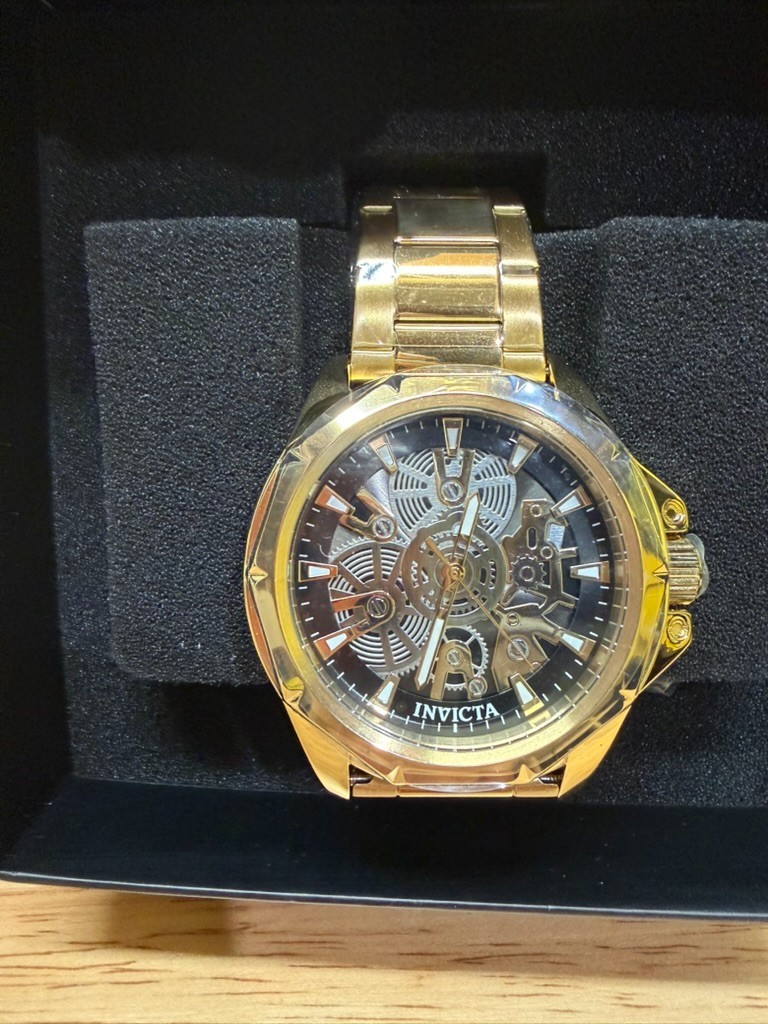 Invicta Objet D Art 50380 Men’s 44mm Skeleton Dial Gold Tone Stainless Watch NEW
