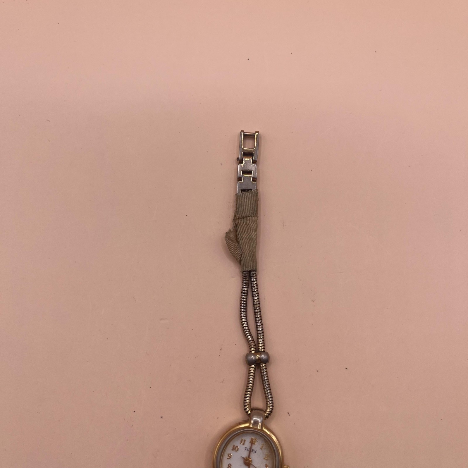 Timex Essentials Womens Watch Quartz Gold Silver Tone Bracelet CR1216 Cell Small