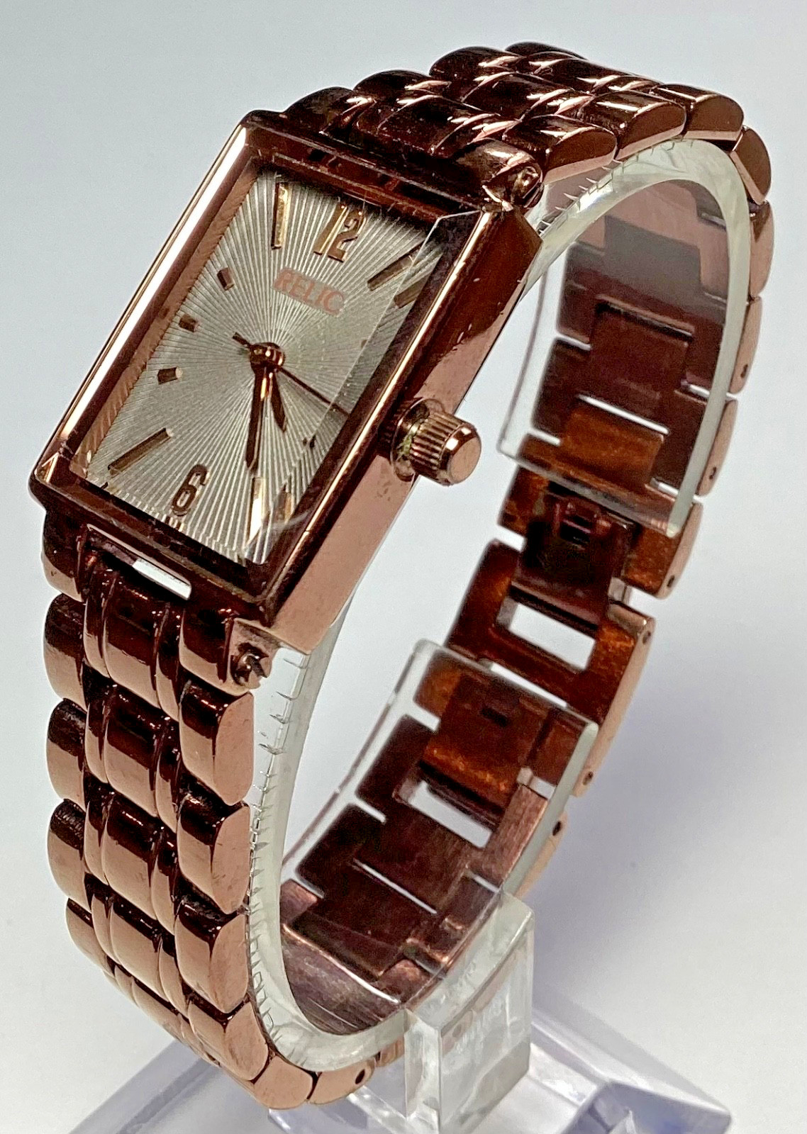 Relic Womens Watch Bronze Rectangle ZR33840 New Battery Size 6.5”