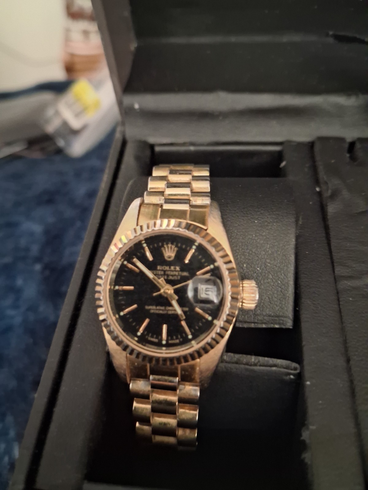 Presidential Rolex Datejust 69178 Watch 26mm Black Index Dial 18K Yellow Gold