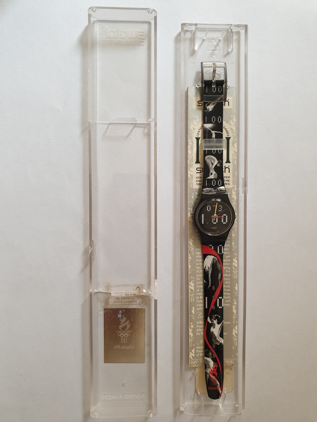 Vintage Swatch Watch “Nadja Comaneci” LZ105 Atlanta Olympics 1996 NOS