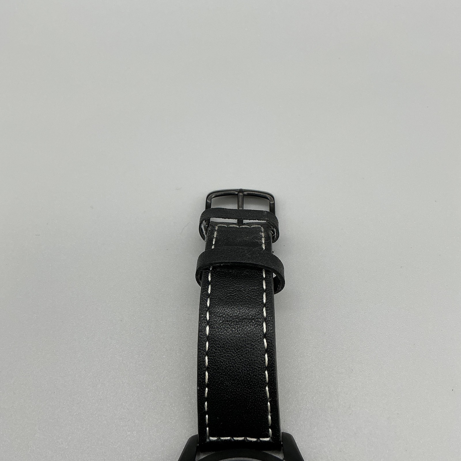 Dakota Mens Watch 42mm Gray Dial Black Case Leather Band Backlight New Battery