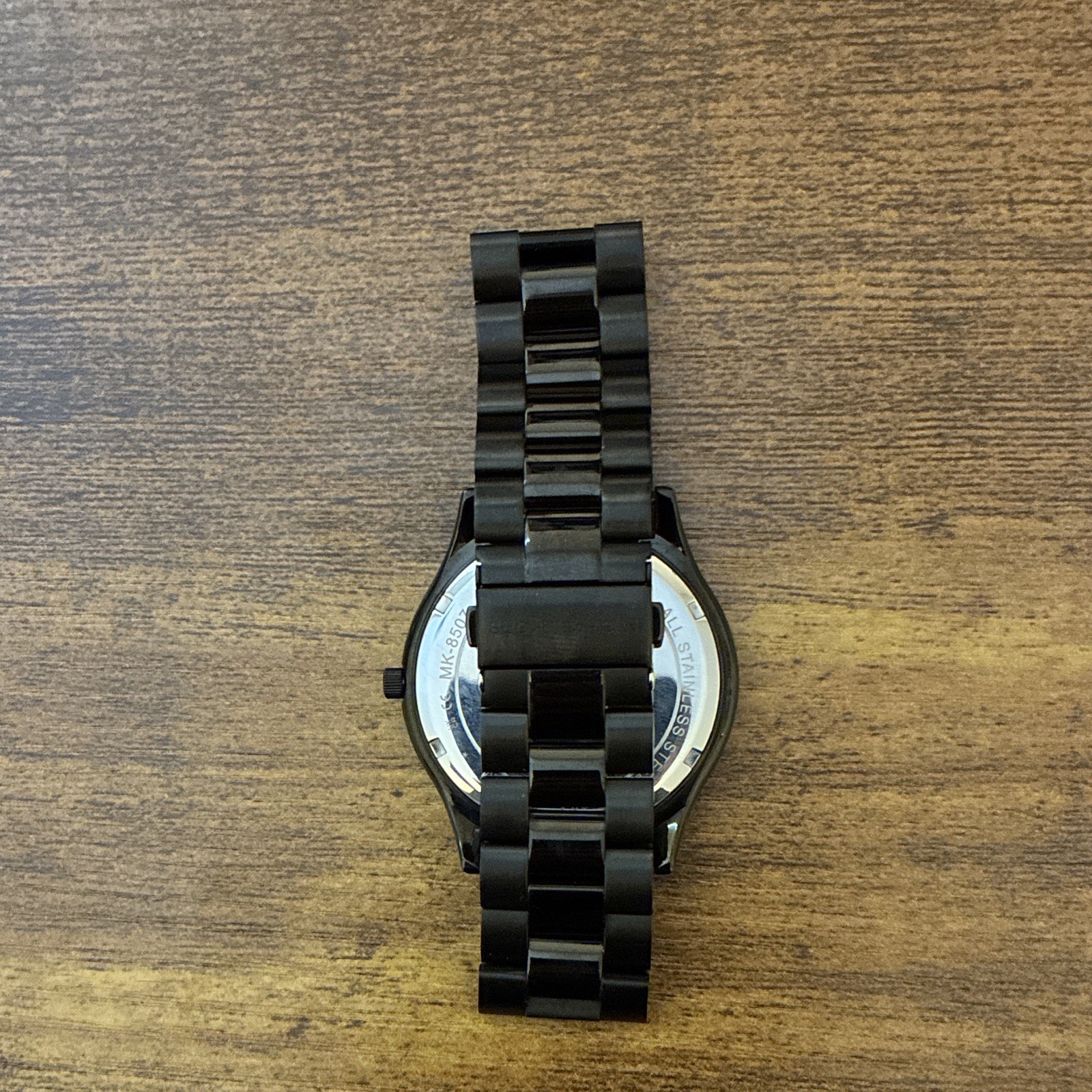 Michael Kors Quartz Analog Watch White Dial Black SS Bracelet 5 ATM 42mm
