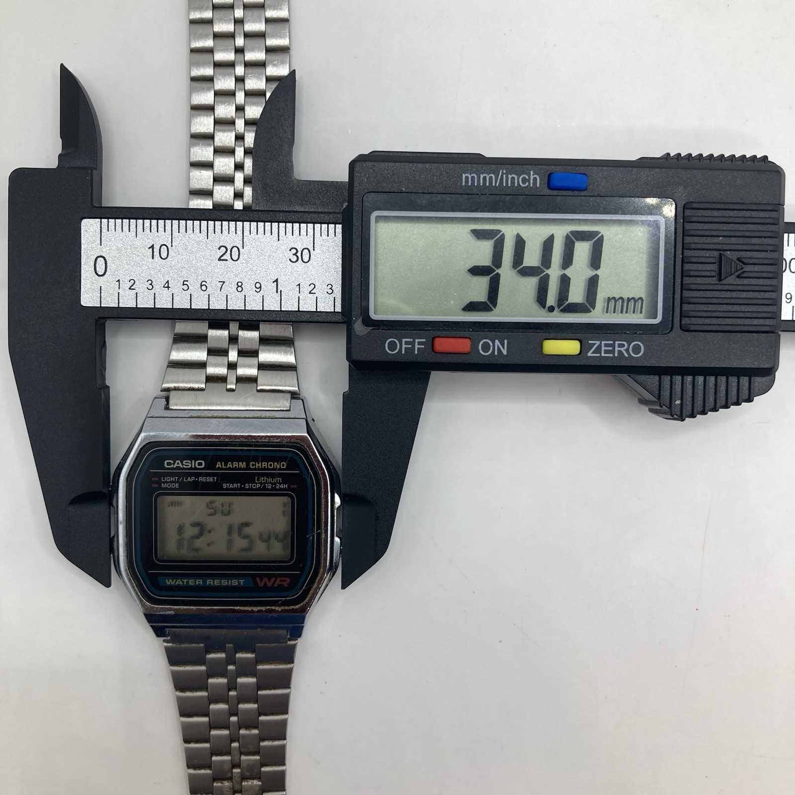 Vintage Casio A158W Digital Watch 593 Module Stainless Steel Chrono Classic