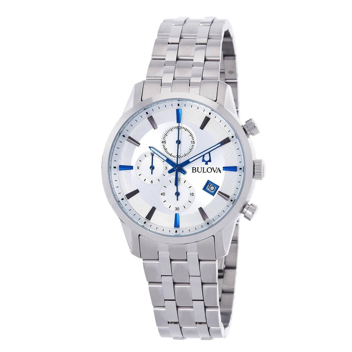 Bulova Sutton Chronograph Quartz Silver Dial Men’s Watch 96B404