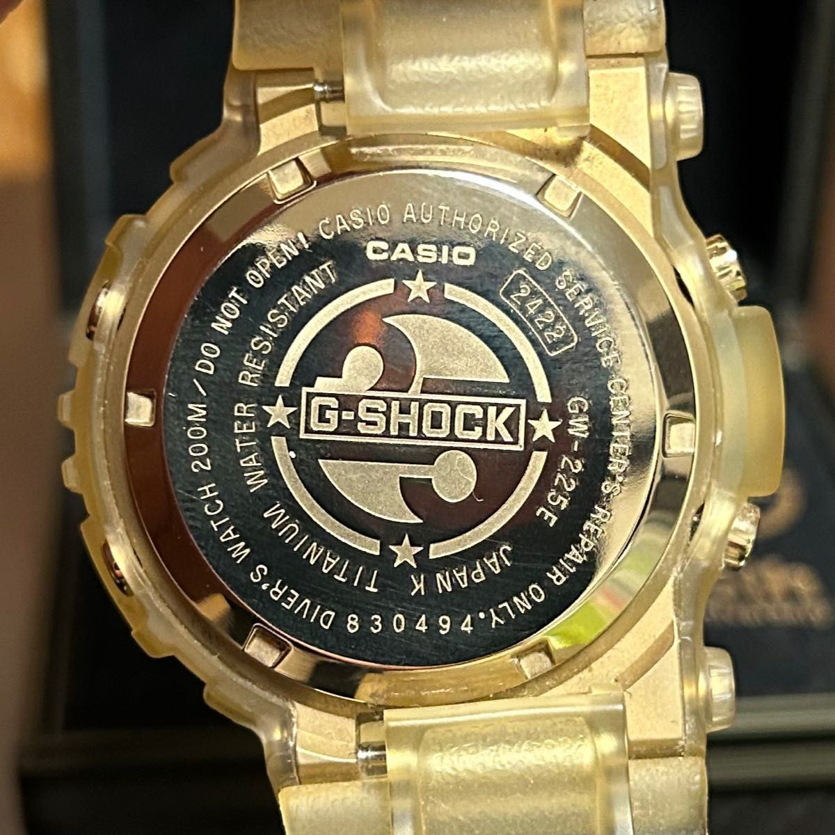 CASIO G-SHOCK GW-225E-7JF FROGMAN 25th Glorious Gold Solar Watch Box