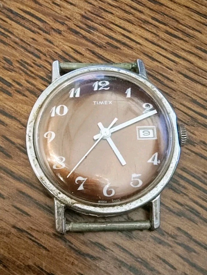 Vintage 1970s Timex Mercury Men’s Watch Red Dial Original For Parts Or Repair