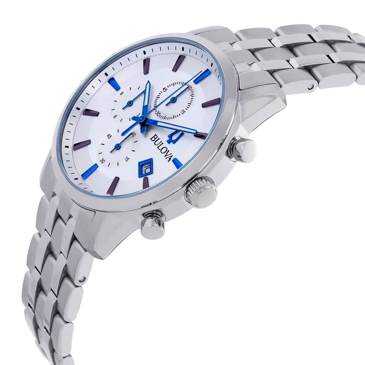 Bulova Sutton Chronograph Quartz Silver Dial Men’s Watch 96B404