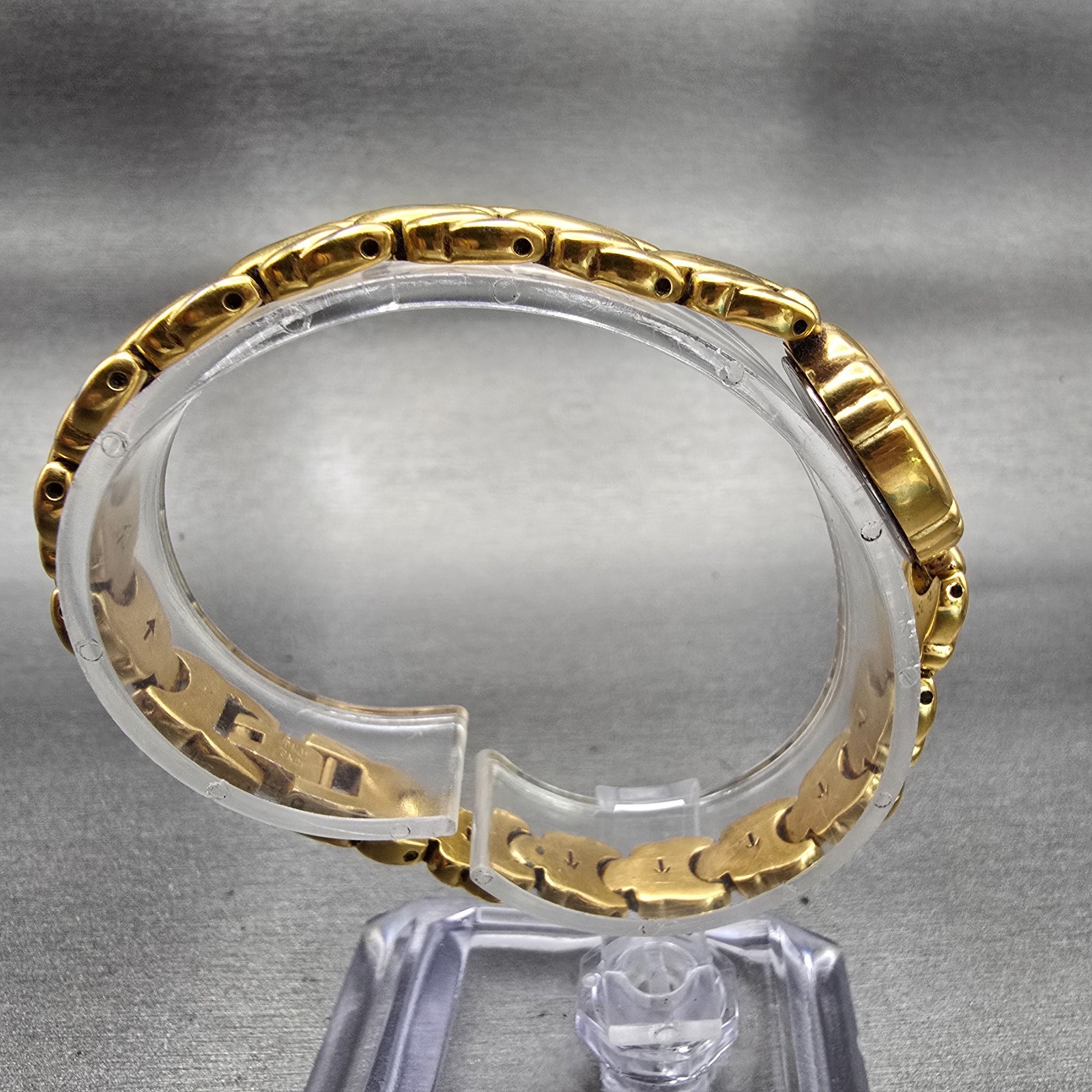 Bulova Watch Women 16mm Gold Dial Gold Tone Oval Diamond Accent New Battery VTG