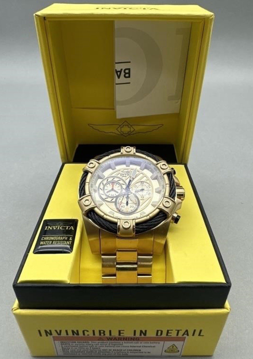 Invicta Bolt 25515 – Trinite Night Glow Chronograph Gold Dial Men’s Watch NEW #2