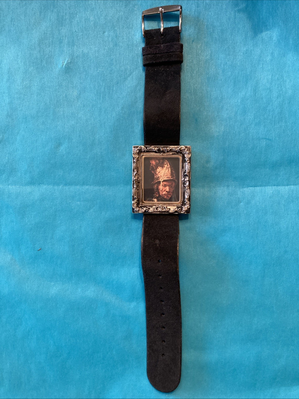 BULOVA ART WATCH CLASSIC MOMENTS STERLING FRAME CASE FRANCE LEATHER ITALY 1980’s