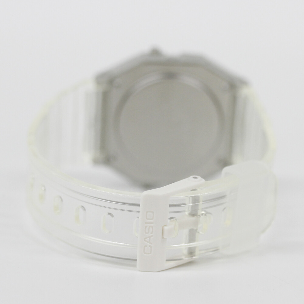 CASIO F-91WS-7JH Digital Quartz resin glass White transparent