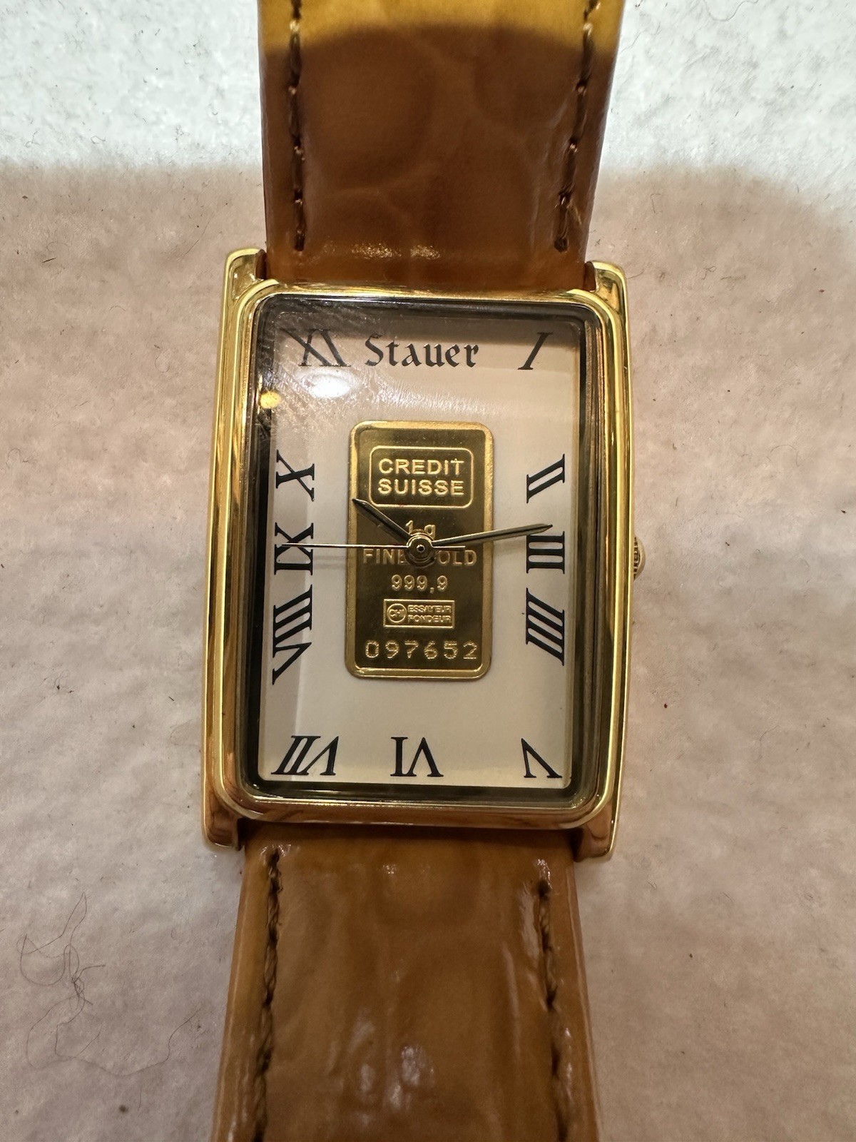 Stauer Alta Gold Ingot Watch – 1g Credit Suisse Certifed Gold – Gold Plated Case