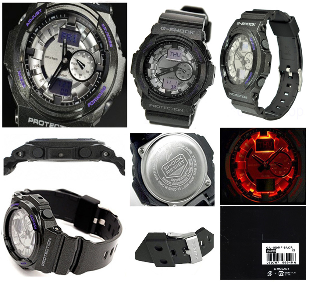 Casio G-Shock GA150MF-8A Black Half-Gloss Finish 3D Design Streetwise Look Watch