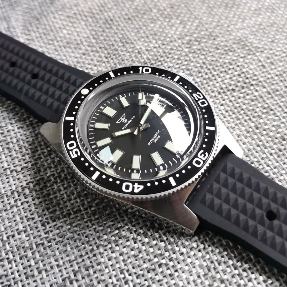 Tandorio 41mm 62MAS 30ATM Black Automatic Men Watches For Japan NH35/Miyota 8215