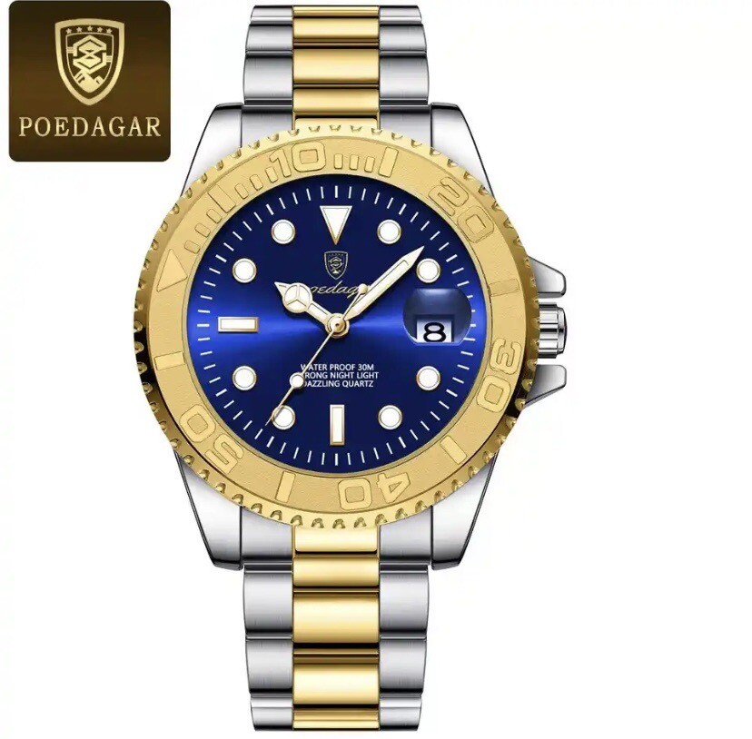 POEDGAR Men’s Sport Waterproof Quartz Watch 26mm