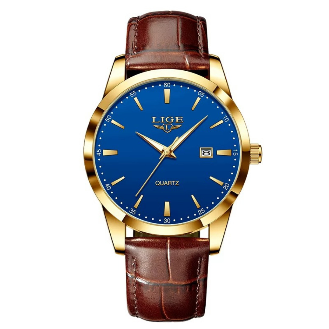 Luxury Men’s Watch Waterproof Quartz Date Luminous Business Leather Wristwatch