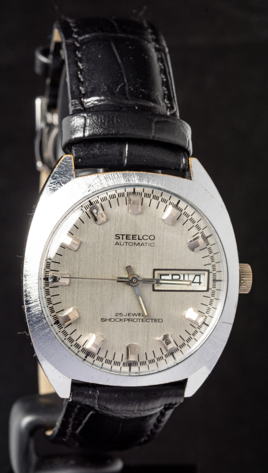 Steelco Silver Brushed Dial Men’s Automatic Vintage Watch — Working