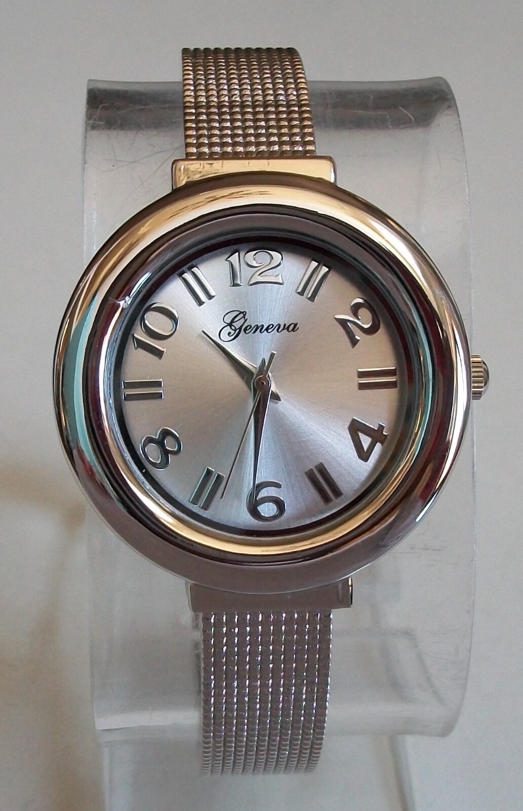 Women’s number dial silver, bronze, gold, rose finish bangle cuff fashion watch