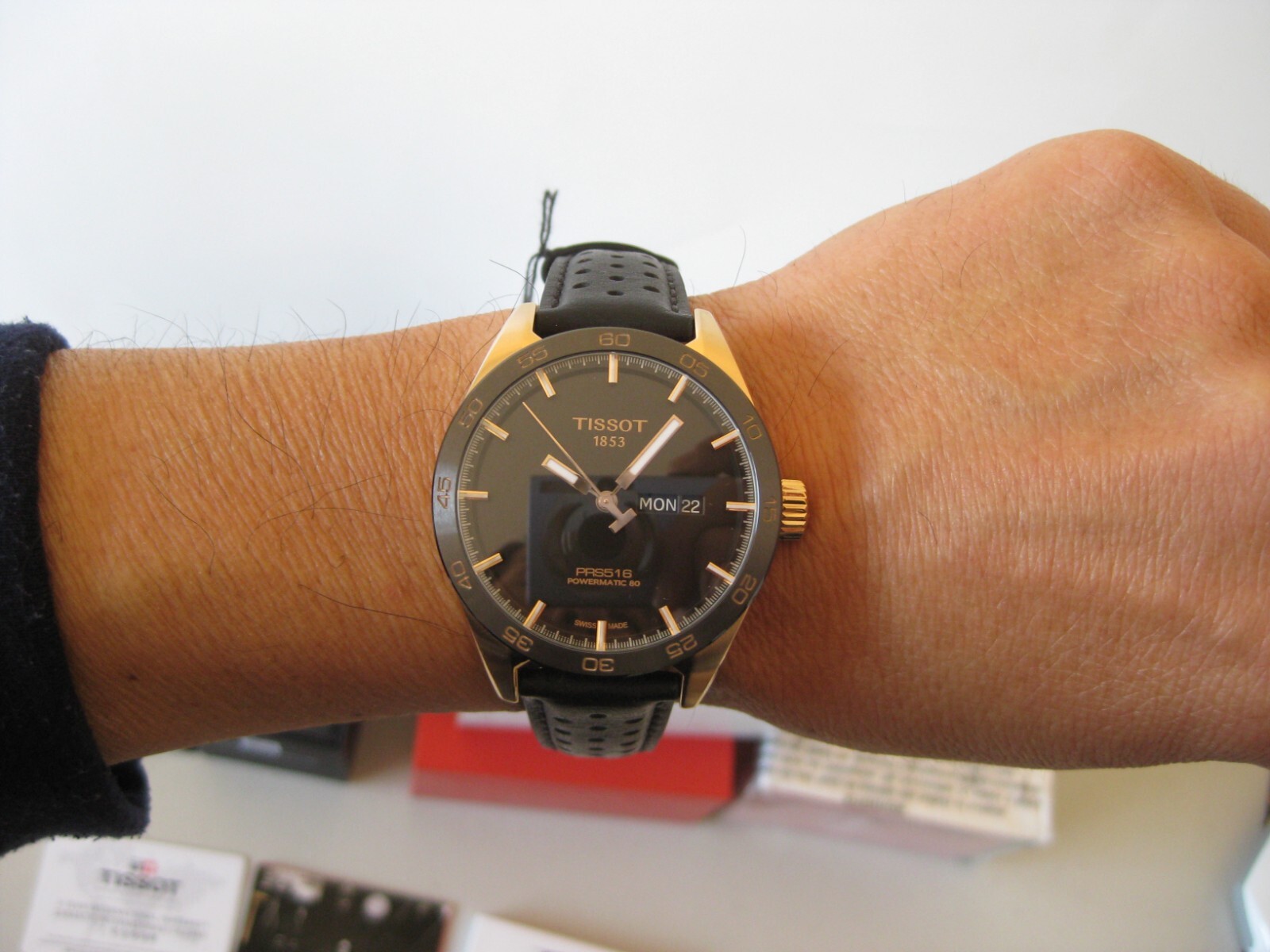 New Tissot Rose Gold PRS 516 Automatic Day Date 80 Hours Power Reserve Watch