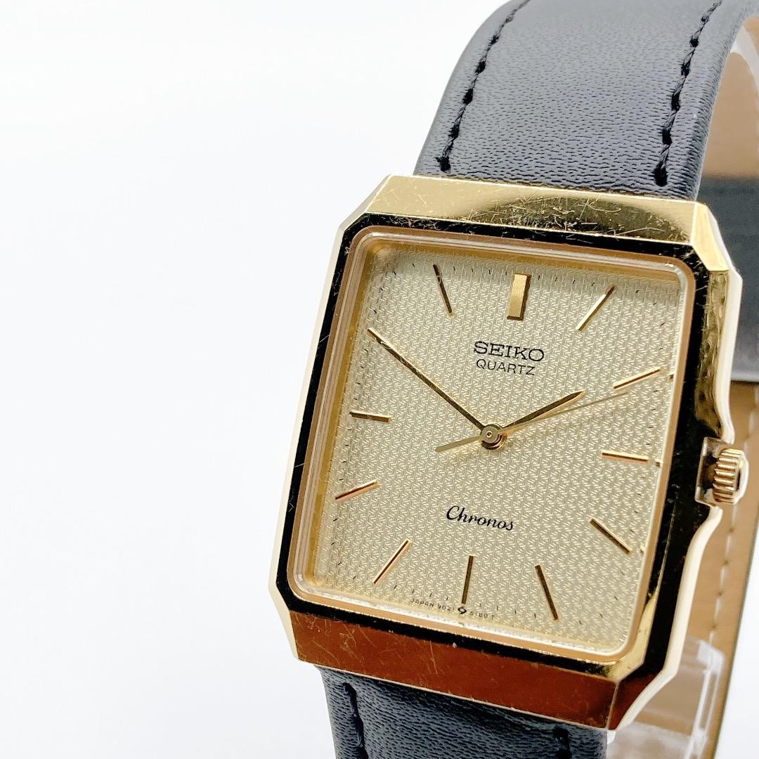 SEIKO Chronos 9021-5220 Quartz Gold Square 29.2mm Men’s Watch