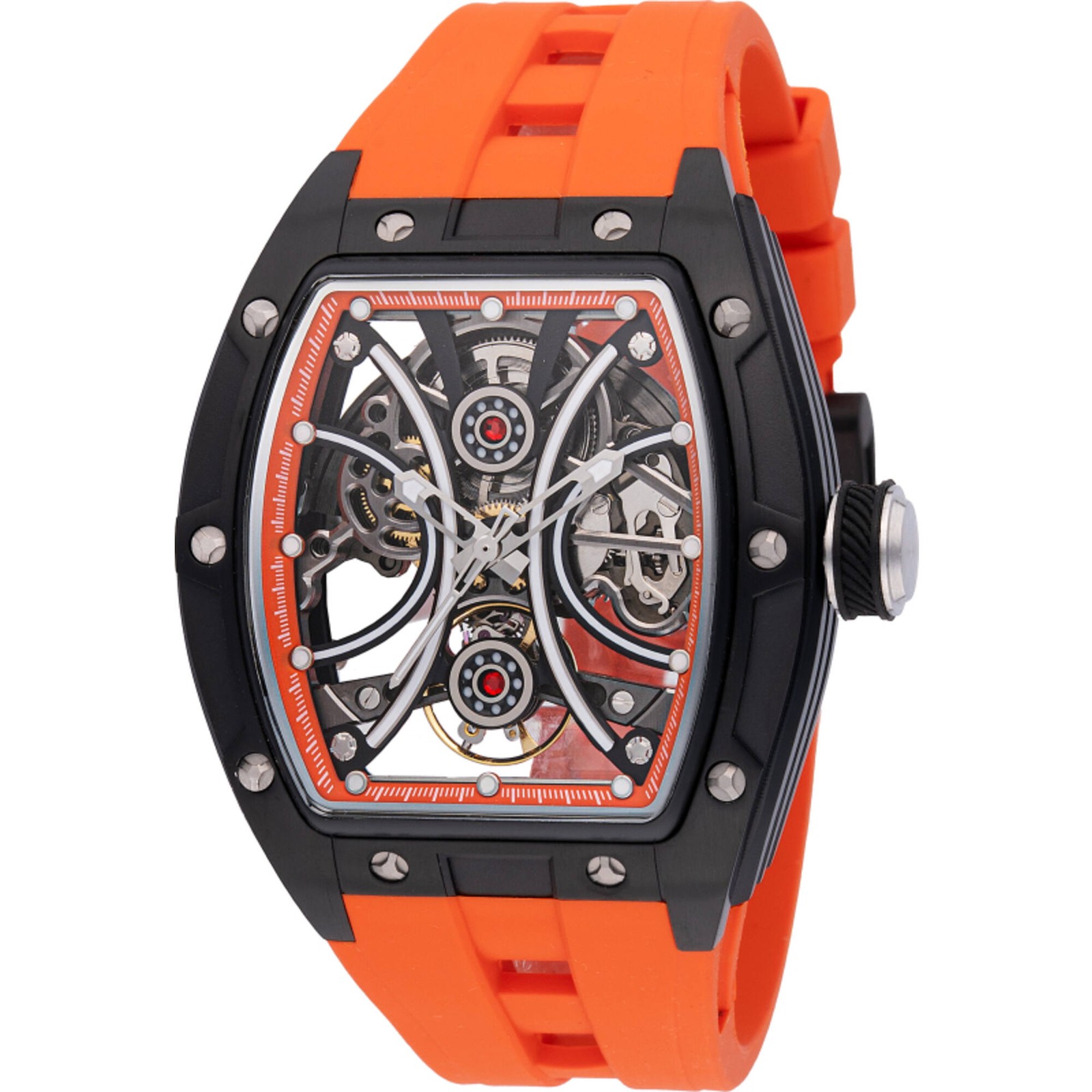 Invicta Men’s Watch S1 Rally Automatic Skeleton Dial Orange Rubber Strap 49020