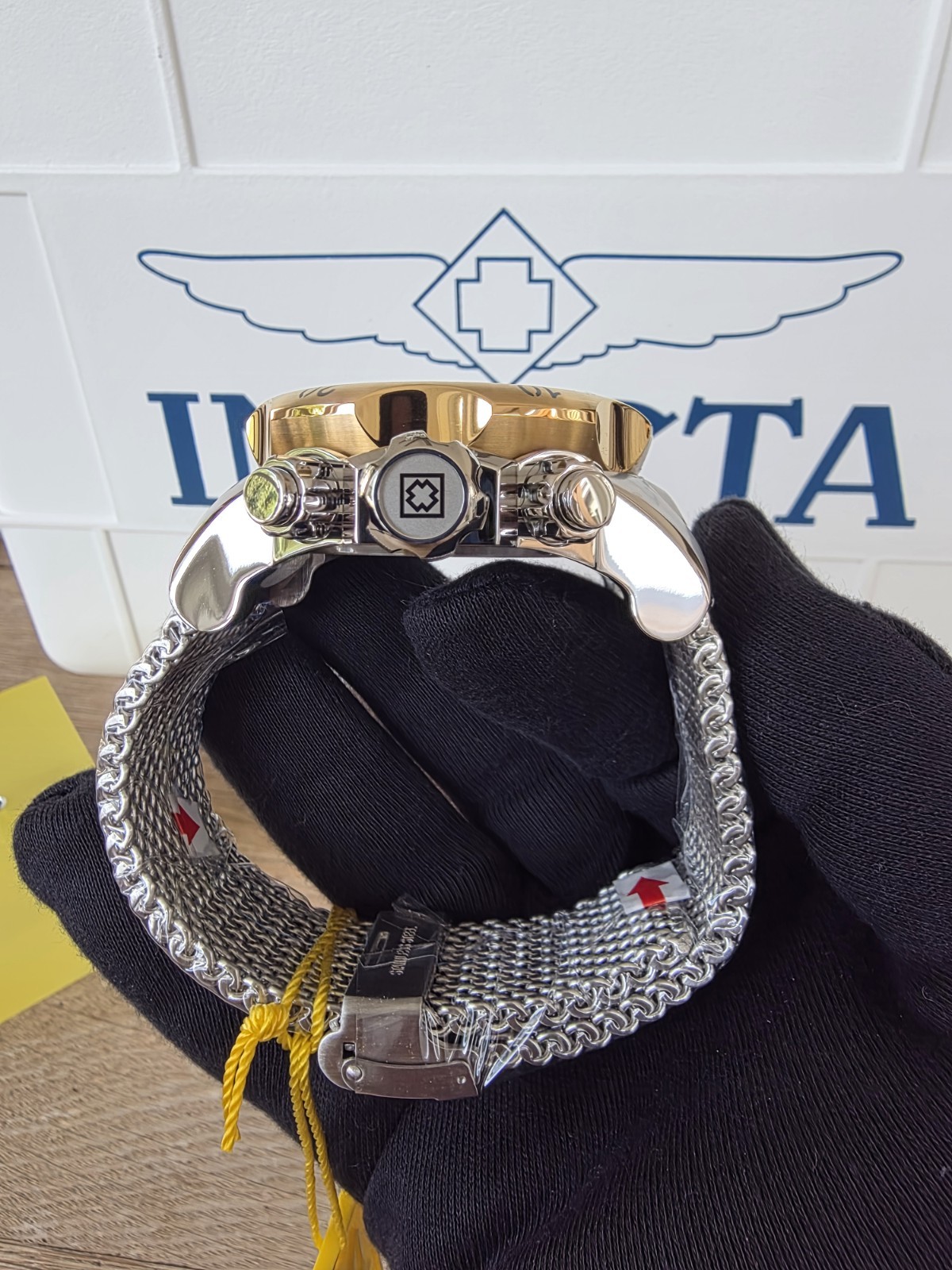 Invicta Venom Lionheart Men’s Quartz Chronograph Gold Dial Steel Bracelet 53.7mm