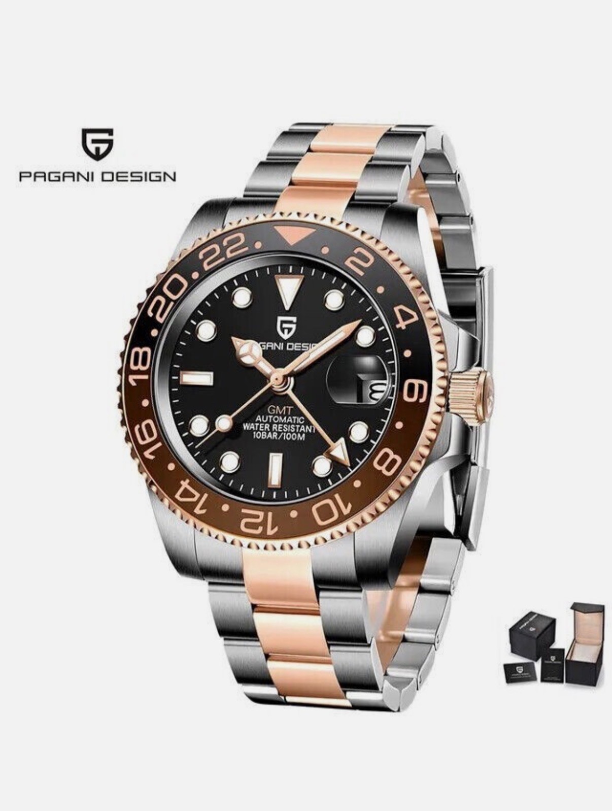 Pagani Design PD-1662 Men’s Automatic ROSE GOLD Watch 100M WATERPROOF