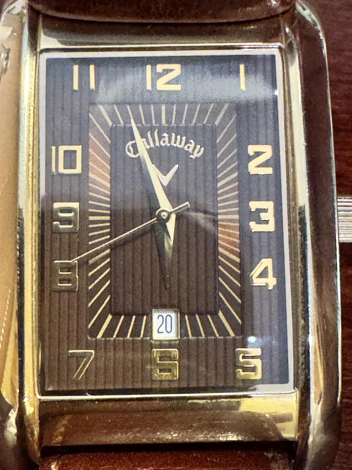 Vintage Callaway Golf CY2097 Quartz Men’s Date Watch Brown Dial