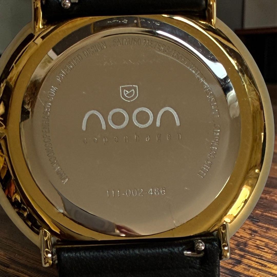 Noon Copenhagen Flying Log Quartz Watch 37mm Leather Band Good Condition