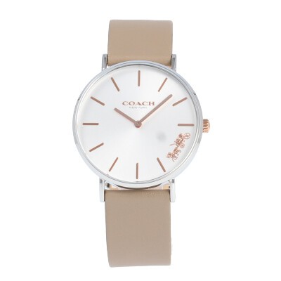 COACH 14503119 PERRY Quartz Analog Silver Gray Beige