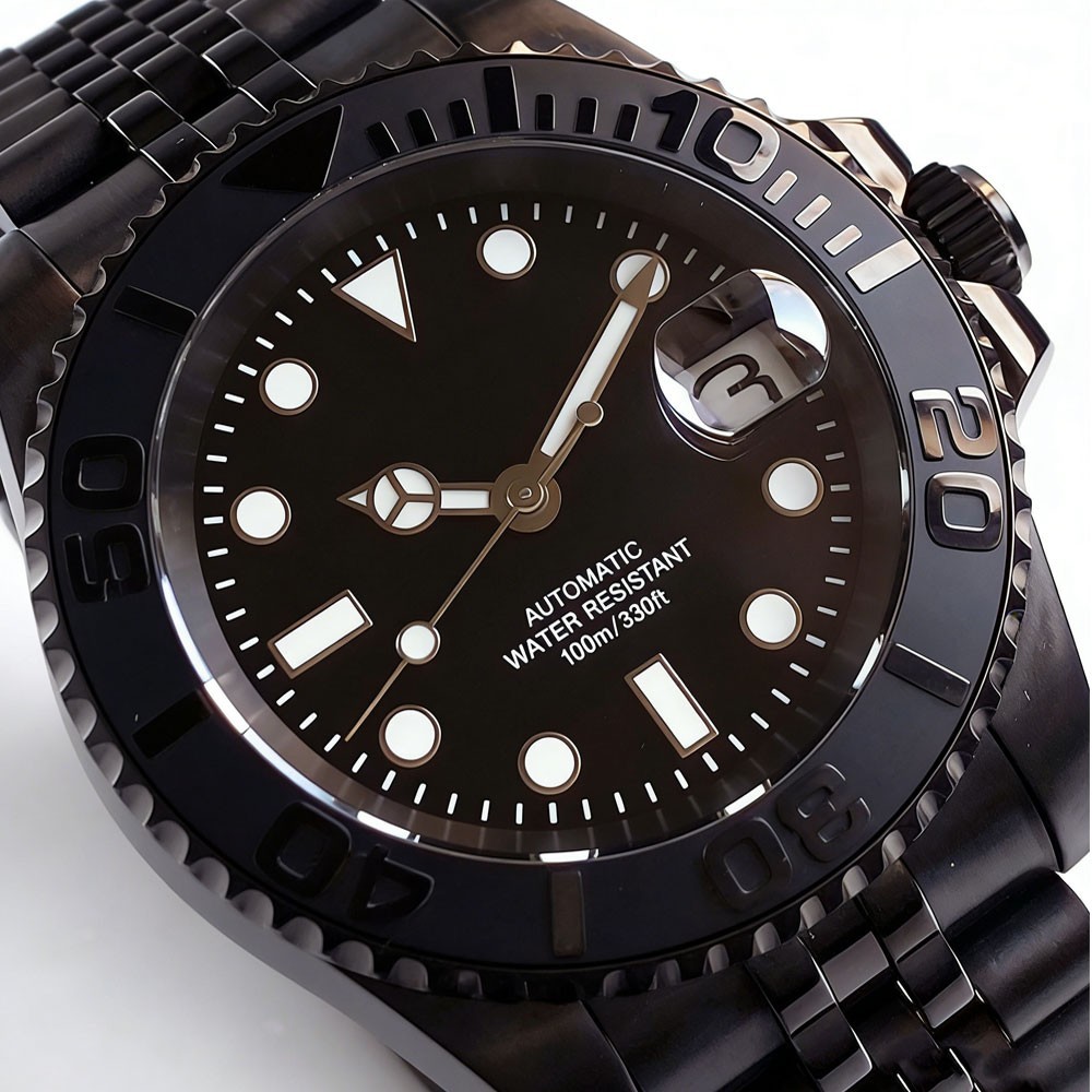 Vintage Black Business 40mm Sapphire Glass 10ATM NH35 PT5000 Men Automatic Watch