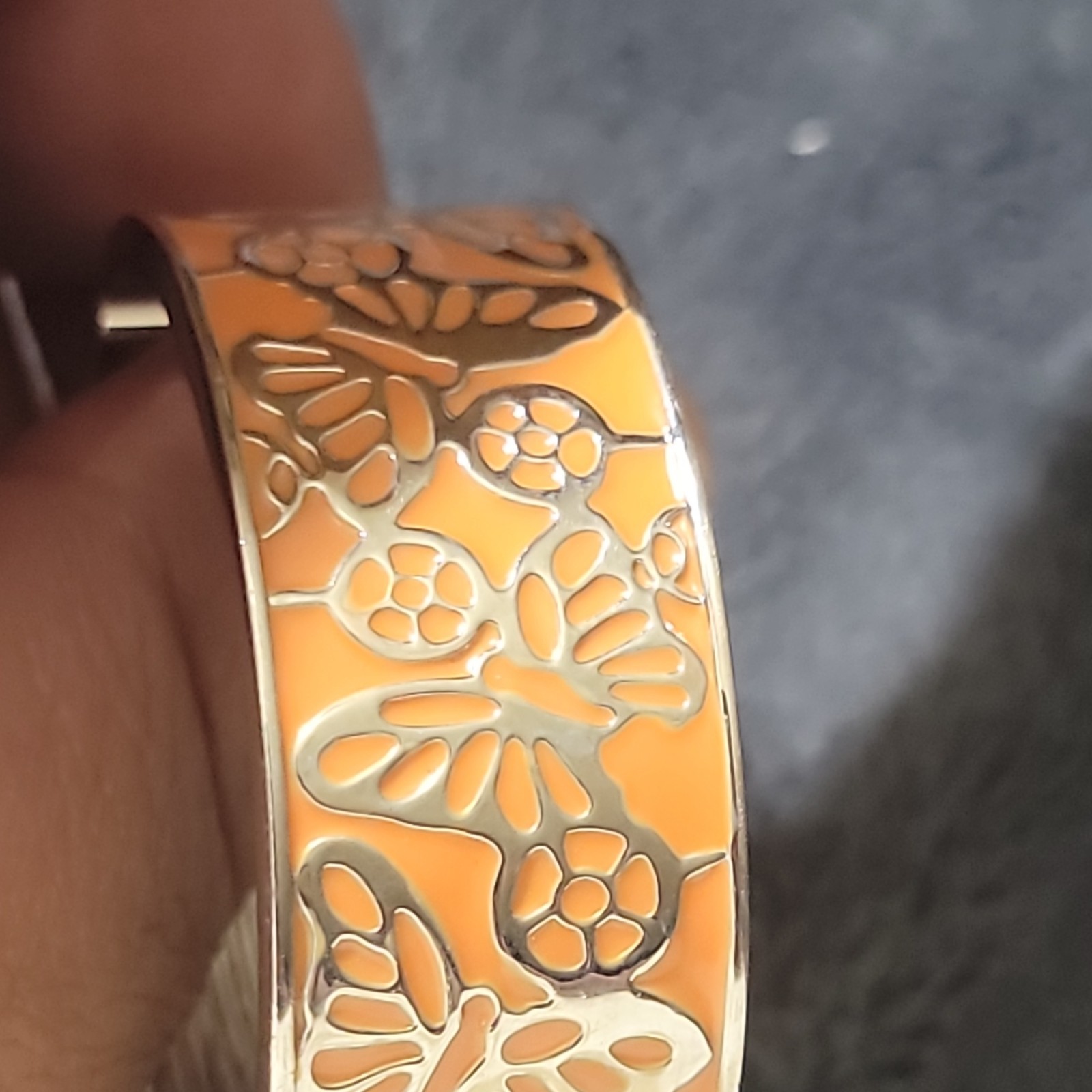 Studio Time Women’s Quartz Rectangle Watch Orange Floral Bangle