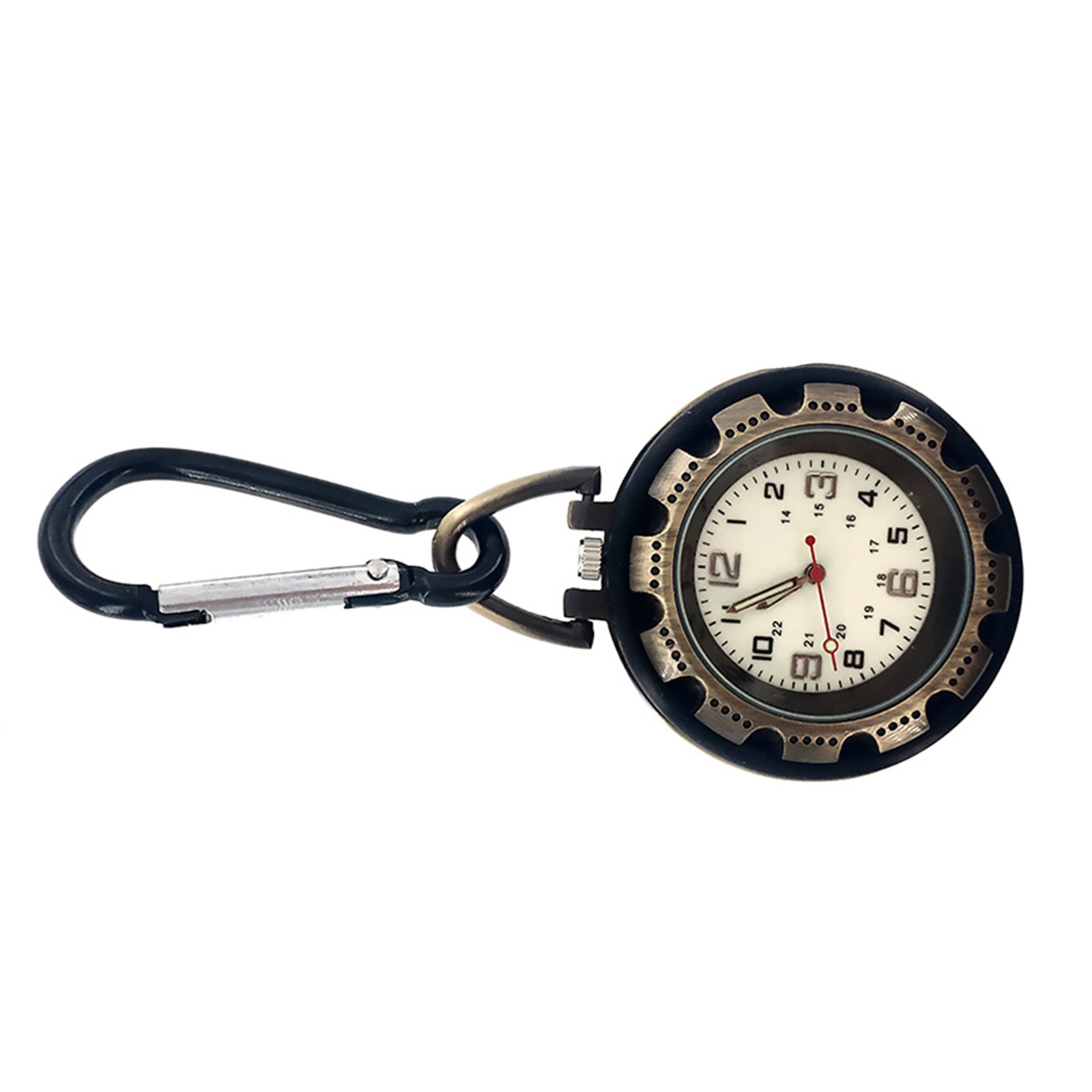 1 PC Outdoor Mountaineering Backpack Clip-on Alloy Carabiner Quartz Pocket Watch
