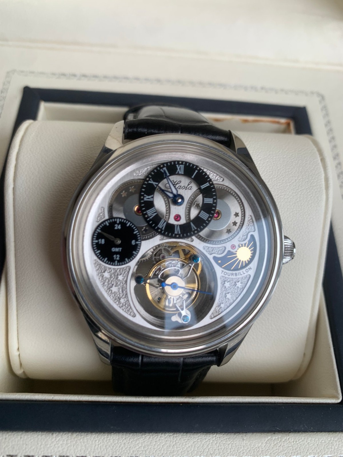 HAOFA – Tourbillon 1036-1 GMT dual time zone Day And Night moonphase luxury watc