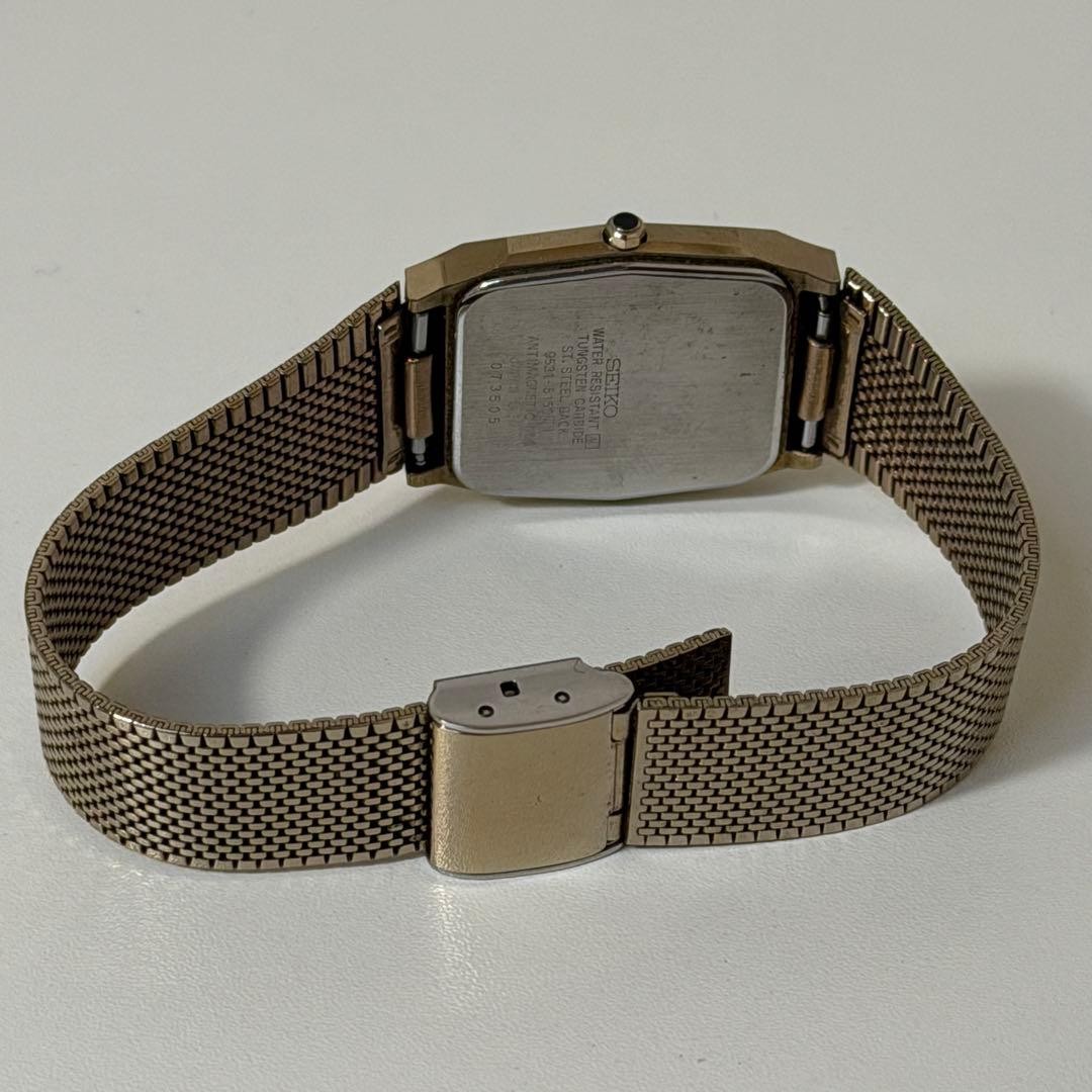 Seiko Dolce 9531-5150 Gold Square Case Watch Japan Battery Replaced 072406