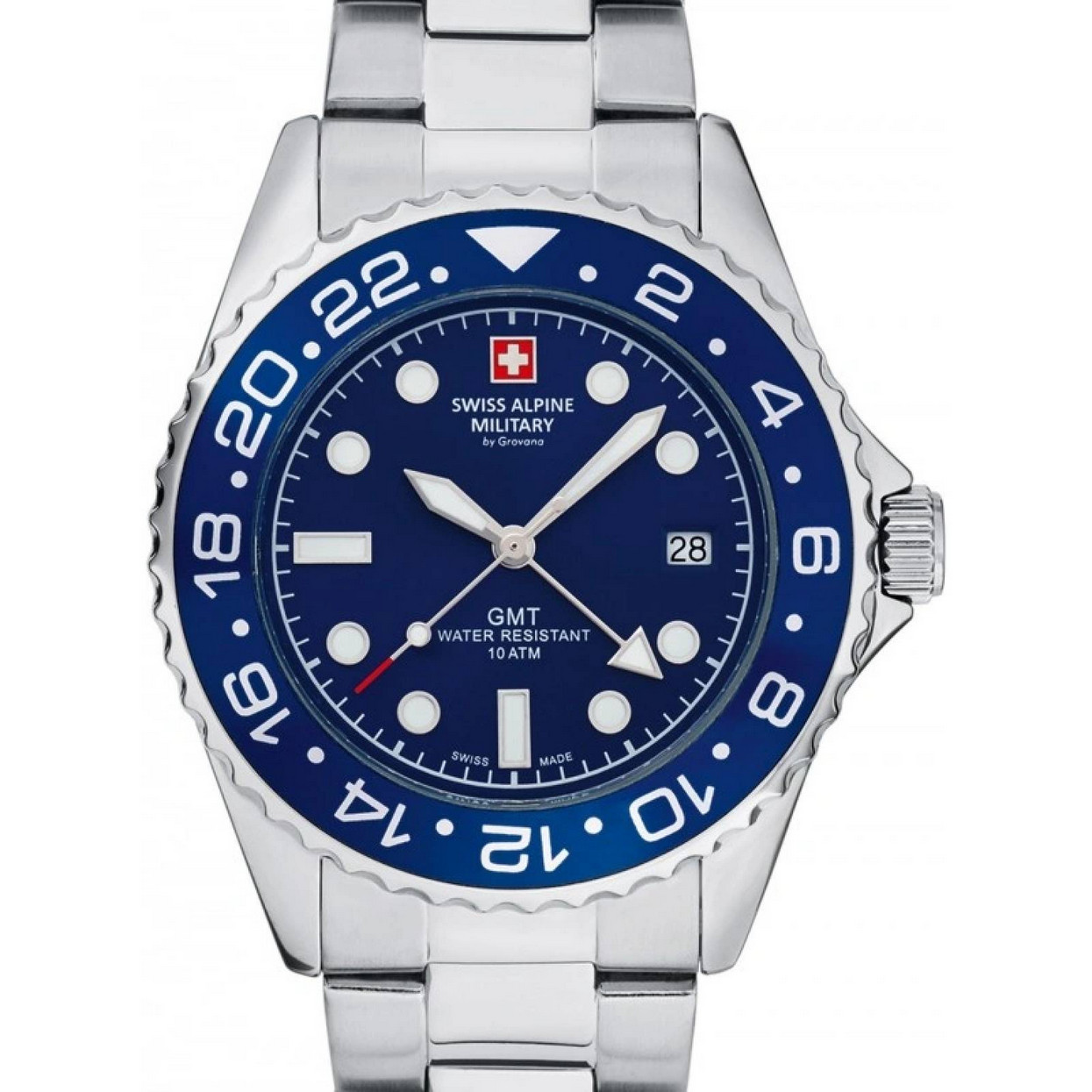 Swiss Alpine Military 7052.1135 Blue Dial GMT Men’s Watch Swiss Made