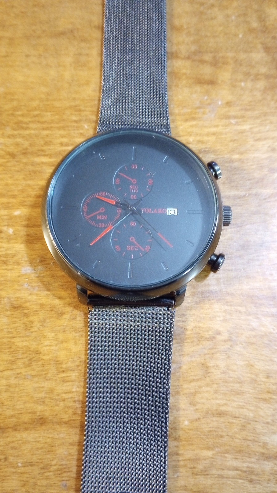 New Yolako Chronograph Style Date Unisex Watch, running w/new battery A