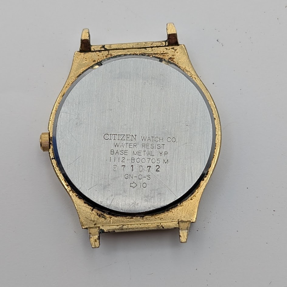 Citizen Quartz Watch Black Dial Date Gold-Tone 31mm Case 14mm Lugs Running