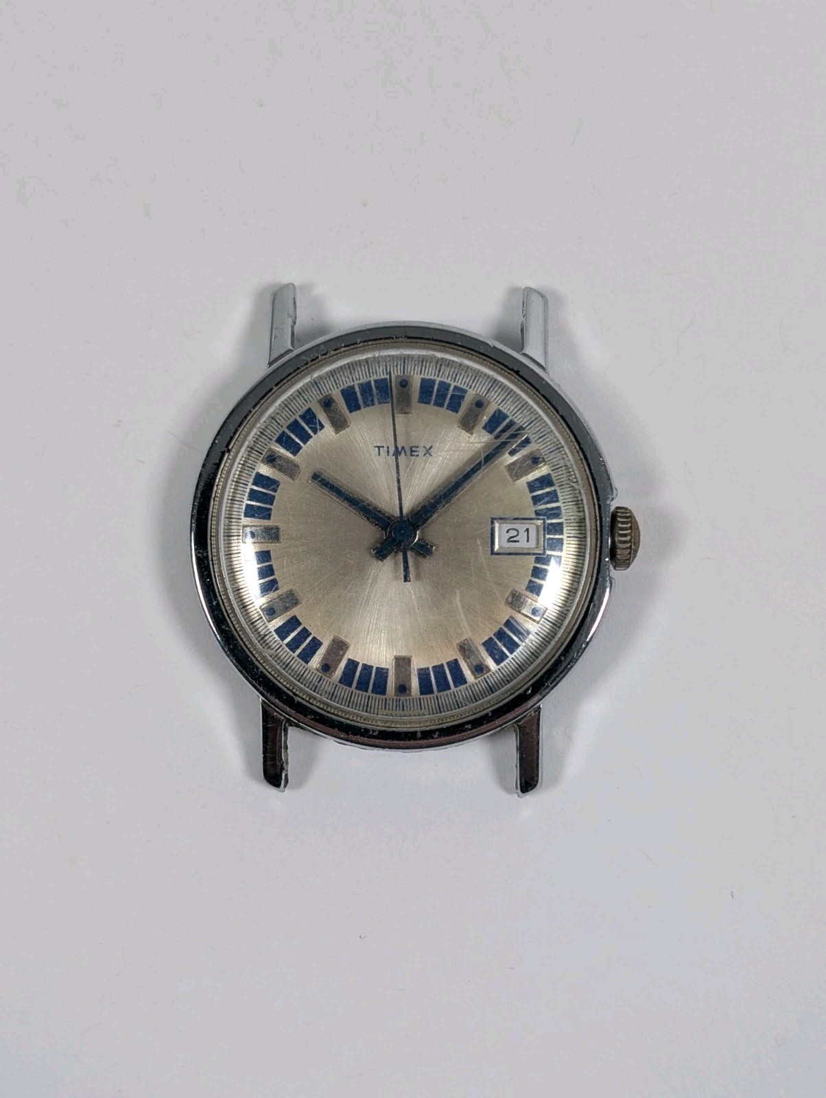 Vtg Timex Mercury Calendar Watch 33mm Manual Wind RUNNING 1970s